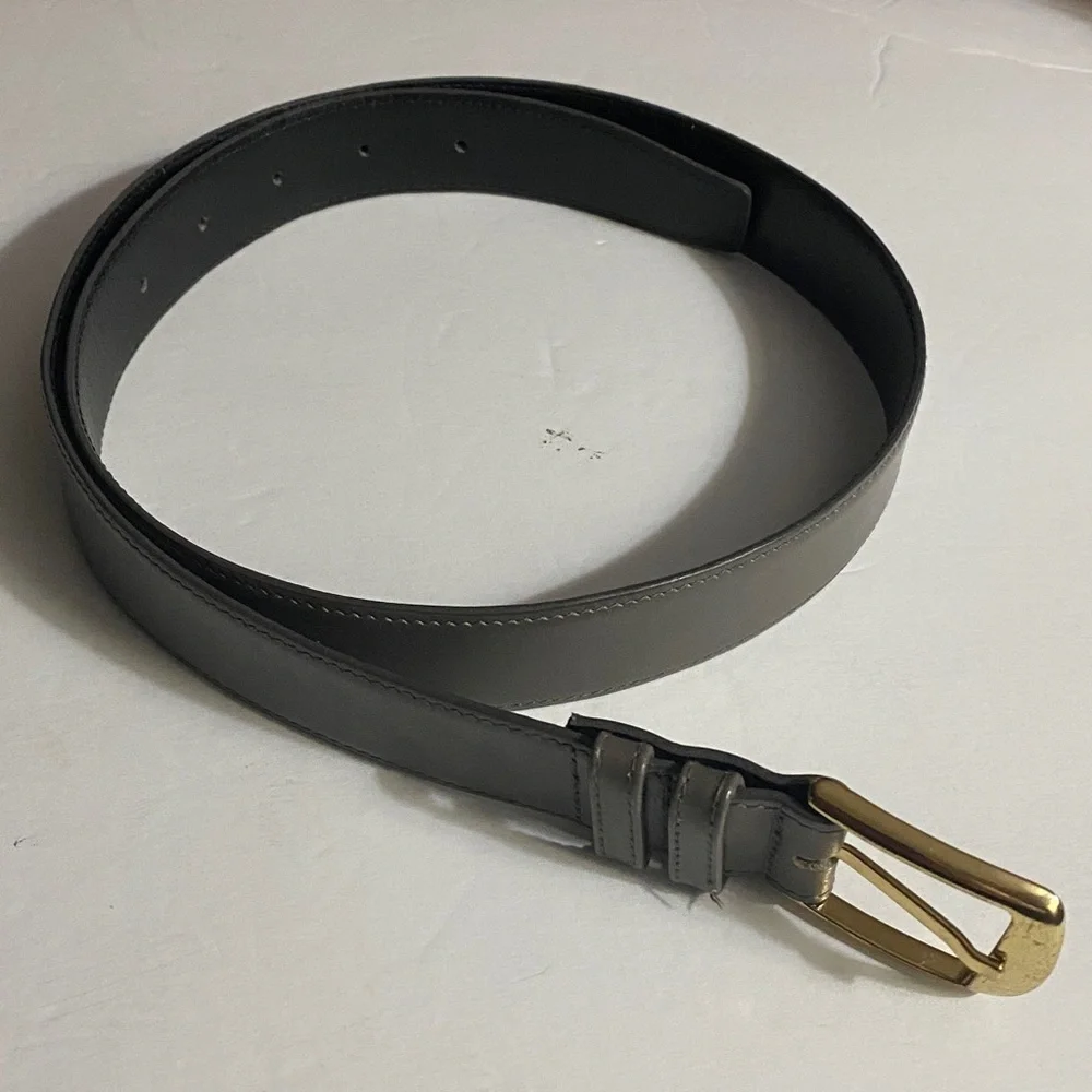 Vintage Gray Imported Cowhide Leather Belt, Made in Haiti, Sz 34, Neutral​​,NWOT